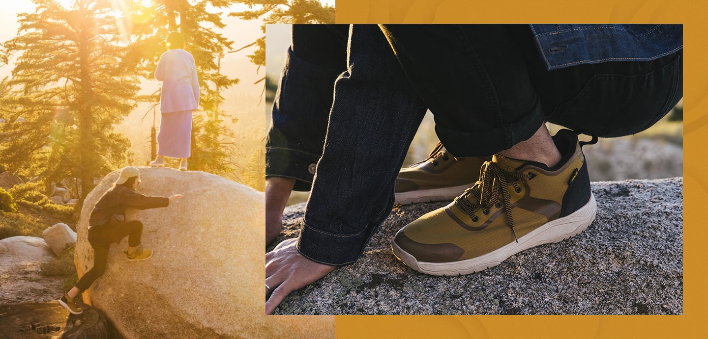Teva x Cotopaxi windbreakers and sandals.
